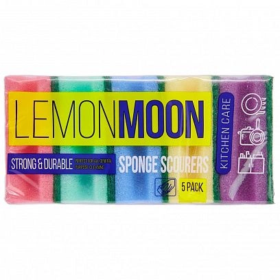 Губка фреза /96х64х42/ Желтая EL с Фиолетовом абразивом пл. 650 "Lemon Moon" 5шт (72шт-уп) 