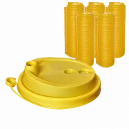 Крышка с питейником "Flip-Top" 80мм (250мл) Желтая матовая 50шт (20шт-уп) 