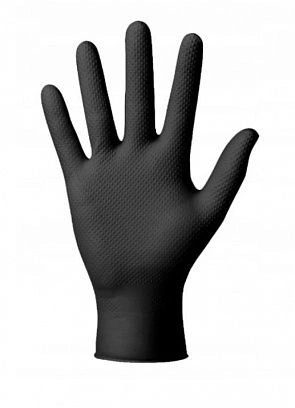 Перчатки Нитриловые плотные черные 7,5гр "Mercator" - М (25пар) 2