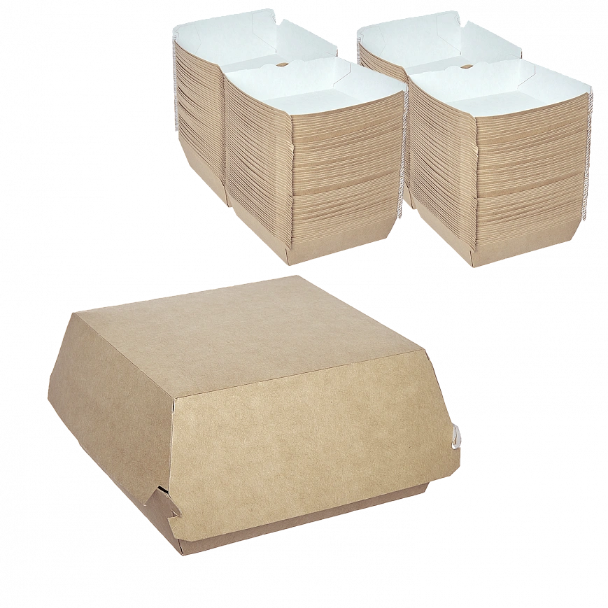 "DoECO" Коробка для бургера крафт - L 120х120х70 (150шт)