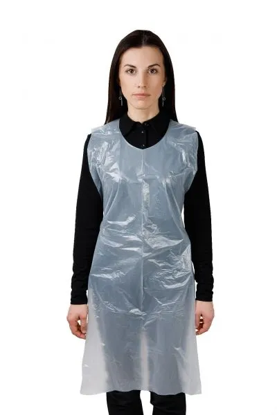 Полиэтиленовый фартук стандарт, 81×125 см, уп. 100 шт МС (10 шт/кор)