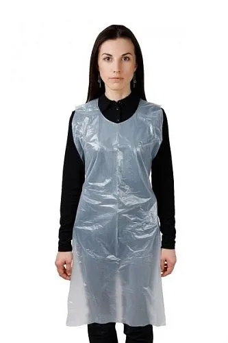 Полиэтиленовый фартук стандарт, 81×125 см, уп. 100 шт МС (10 шт/кор)