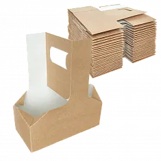 DE Cupholder Держатель картонный для 2-х стаканов - 50шт (7уп*кор) 