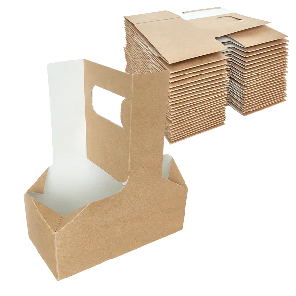 DE Cupholder Держатель картонный для 2-х стаканов - 50шт (7уп*кор) 