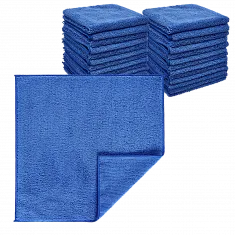 Салфетка из микрофибры синяя 40×40 см, оверлок, 280 г/м² (200 шт/кор)