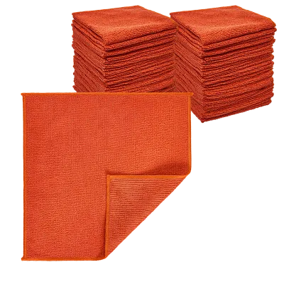 Салфетка из микрофибры красная 30×30 см, оверлок, 220 г/м² (100 шт/кор)