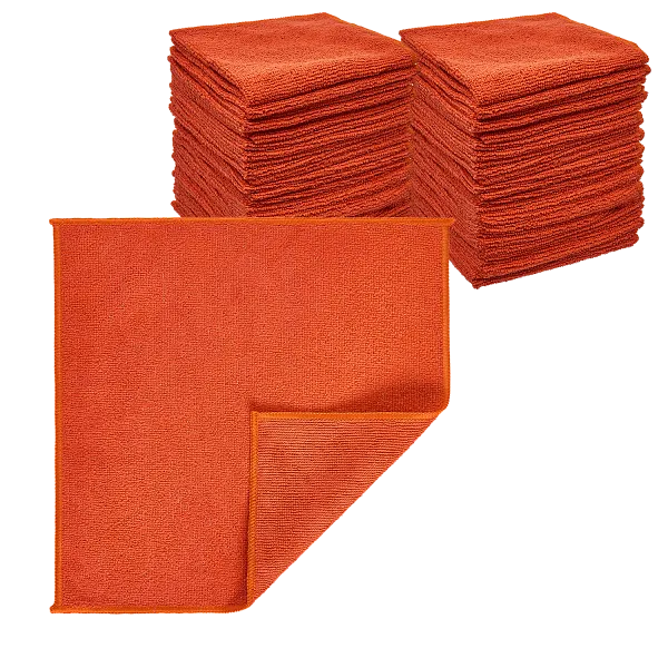 Салфетка из микрофибры красная 30×30 см, оверлок, 220 г/м² (100 шт/кор)