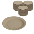 DE Eco PLATE  180 тарелка круглая картонная крафт 180 - 50шт (28уп*кор) 