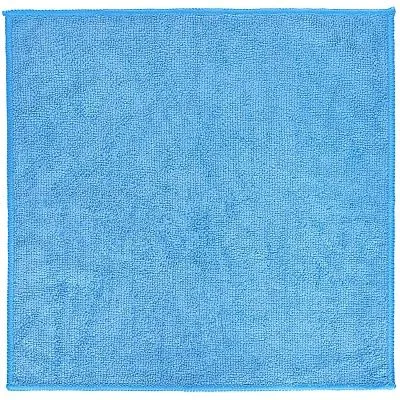 Салфетка из микрофибры голубая 30×30 см, оверлок, 220 г/м² (100 шт/кор)