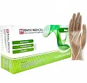 Basic виниловые перчатки M - [50пар] прозрачные (10уп*кор) мк