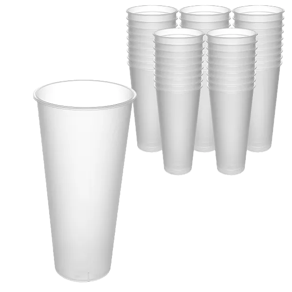 Стакан для bubble tea матовый 650 мл, PP, ВЗЛП, 10 шт (20 уп/кор)