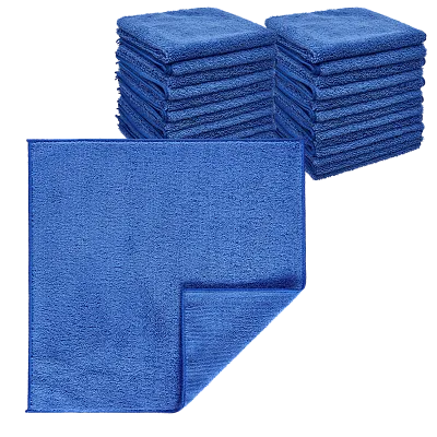 Салфетка из микрофибры синяя 40×40 см, оверлок, 280 г/м² (200 шт/кор)