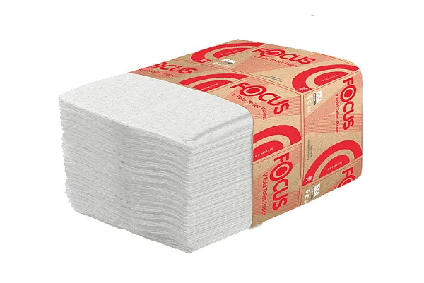 Туалетная бумага в листах Focus ярко-белая, 2 слоя, 250 листов [15 шт]