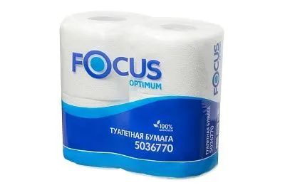 Туалетная бумага Focus ярко-белая, 2 слоя, 22 м [56 шт]