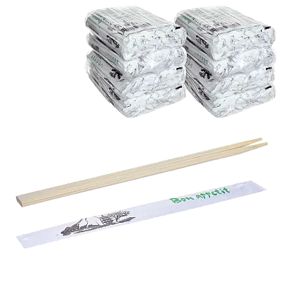 Палочки для роллов квадратные в бумаге бамбуковые, 100 шт (20 уп/кор)