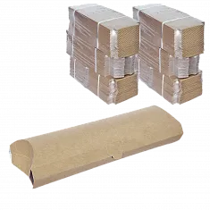 Контейнер для шаурмы крафт с отрывной лентой, 200×70×55 мм, DoECO Pillow, 50 шт (12 шт/кор)