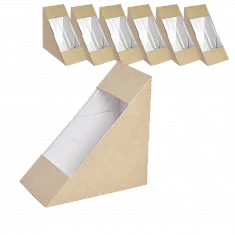 Контейнер для сэндвичей крафт 70 мм, DoECO Sandwich, 50 шт (10 шт/кор)