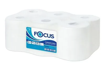 Туалетная бумага Focus ярко-белая, 2 слоя, 170 м [12 шт]