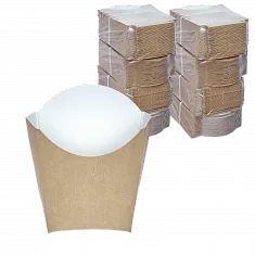Коробка для картофеля фри крафт M, DoECO Fry, 50 шт (24 уп/кор)