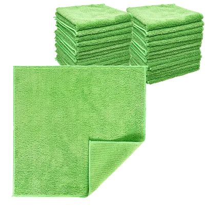 Микрофибра 40х40 - оверлок Зеленая 280гр (90шт*кор)