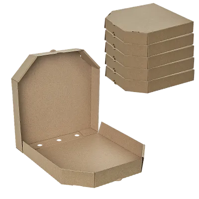 Коробка для пиццы 25×25 см крафт / крафт, микрогофра [100 шт]