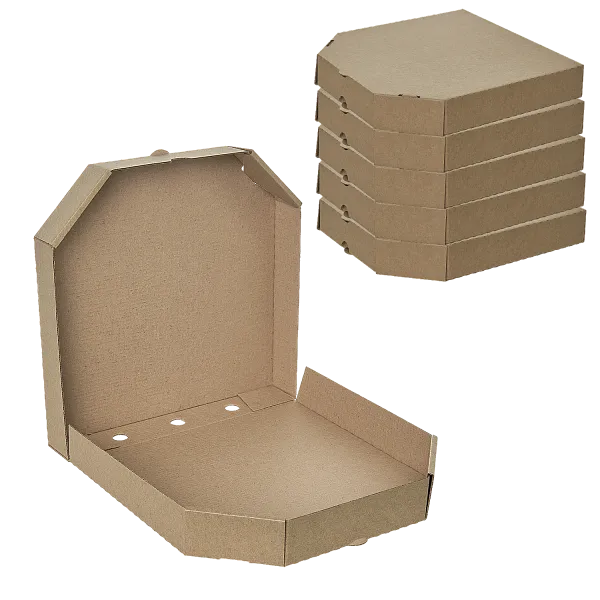 Коробка для пиццы 25×25 см крафт / крафт, микрогофра [100 шт]