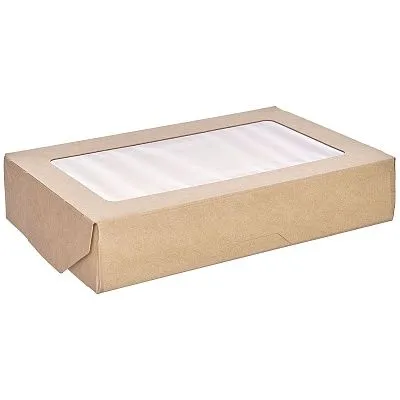 Спайка 1EA OneBox коробка с окном 1000мл - 25шт крафт (10уп*кор) 120х200х40