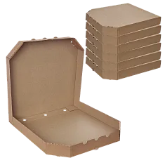 Коробка для пиццы 33×33 см крафт / крафт, микрогофра [100 шт]