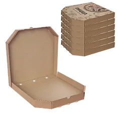 Коробка для пиццы 30х30 - [100шт] с рисунком крафт микрогофра 