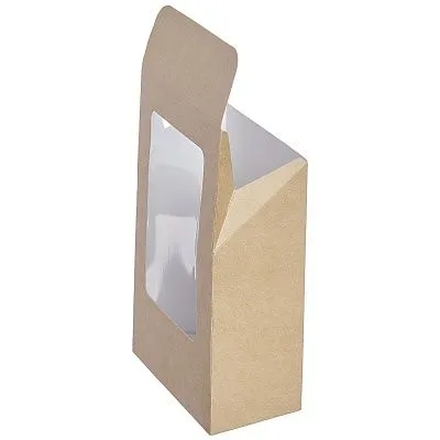 Контейнер для шаурмы с окном крафт, 90×50×130 мм, DoECO Eco Roll, 50 шт (10 уп/кор)