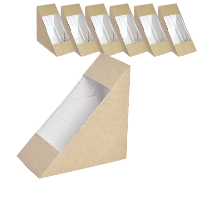 Контейнер для сэндвичей крафт 70 мм, DoECO Sandwich, 50 шт (10 шт/кор)