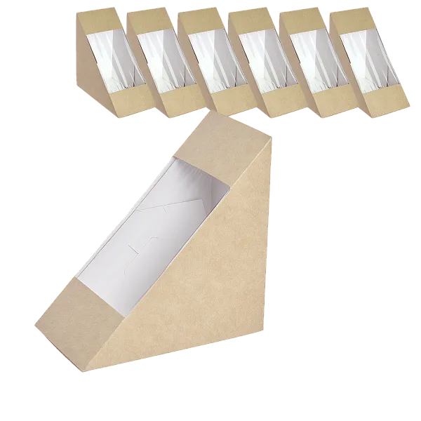 Контейнер для сэндвичей крафт 70 мм, DoECO Sandwich, 50 шт (10 шт/кор)