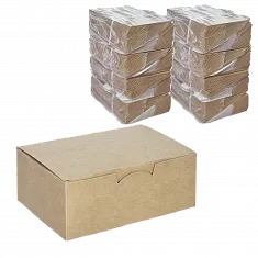 Коробка для фастфуда крафт S, DoECO Fast Food Box, 50 шт (12 уп/кор)