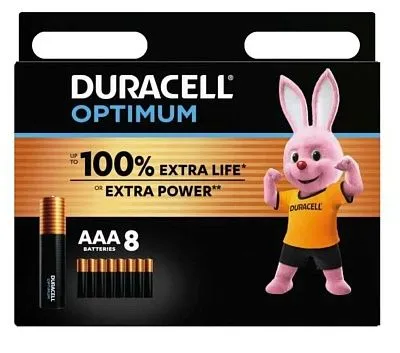 Батарейки ААА - Duracell Optimum LR03 8шт Высокопроизводительные Бельгия