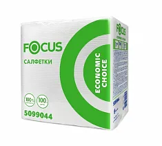 FOCUS ECONOMIC Cалфетки 24х24 1сл Белые 100л - [24шт] 