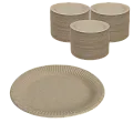 DE Eco PLATE  230 тарелка круглая картонная крафт 230 - 100шт (8уп*кор) 