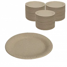 DE Eco PLATE  230 тарелка круглая картонная крафт 230 - 100шт (8уп*кор) 