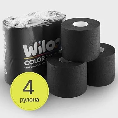 Туалетная бумага Wiloo чёрная, 3 слоя, 21 м [56 шт]