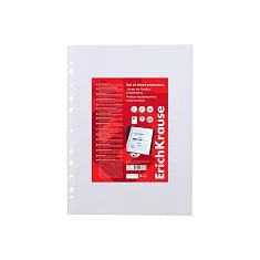 Набор перфофайлов пластиковых ErichKrause Glossy Clear, 60 мкм, A4, прозрачный (в пакете по 10 шт.)