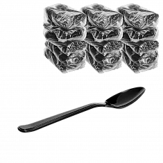 Premium Черная ложка чайная - 50шт пластиковая (30уп*кор)