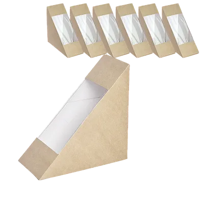 Контейнер для сэндвичей крафт 60 мм, DoECO Sandwich, 50 шт (16 шт/кор)