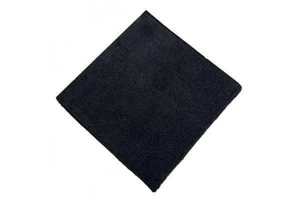 Салфетка из микрофибры чёрная 30×30 см, оверлок, 220 г/м² (600 шт/кор)