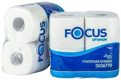 Туалетная бумага Focus ярко-белая, 2 слоя, 22 м [56 шт]