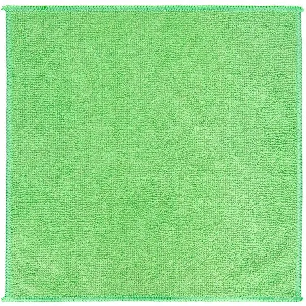Салфетка из микрофибры зелёная 30×30 см, оверлок, 220 г/м² (100 шт/кор)