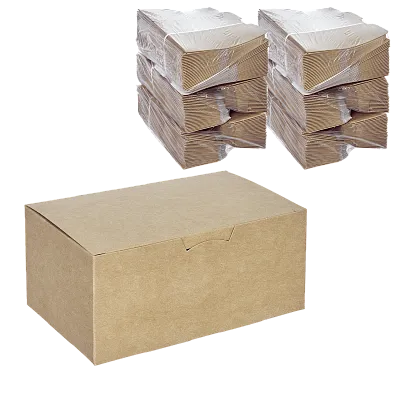 Коробка для фастфуда крафт L, DoECO Fast Food Box, 50 шт (10 уп/кор)