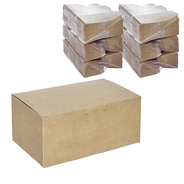 Коробка для фастфуда крафт L, DoECO Fast Food Box, 50 шт (10 уп/кор)