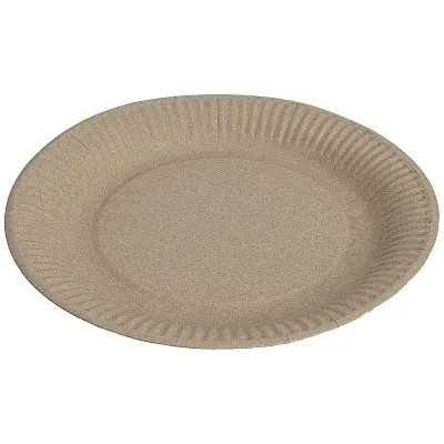 Тарелка картонная круглая крафт 180 мм, DoECO Eco Plate, 50 шт (28 уп/кор)