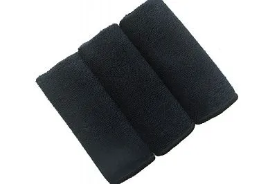 Салфетка из микрофибры чёрная 30×30 см, оверлок, 220 г/м² (600 шт/кор)