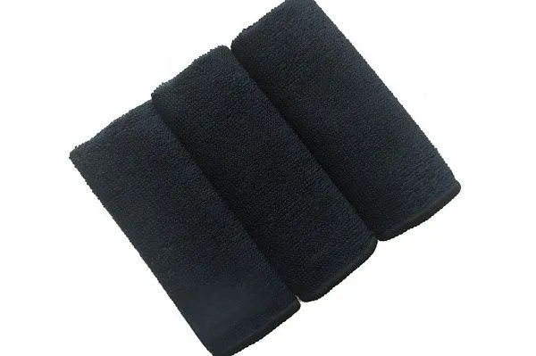 Салфетка из микрофибры чёрная 30×30 см, оверлок, 220 г/м² (600 шт/кор)
