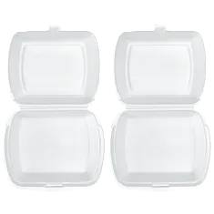 Ланч бокс Стандарт белый - [100шт] вспененный 249х207х61